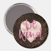 Aimant Glam Brown Black Empreinte de léopard Coeur (Recto/Verso)