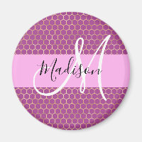Glam Fuchsia Metallic rose Honeycomb Nom