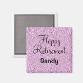 Aimant Glam Happy Retraite Purple Parties scintillant Éti (Recto/Verso)