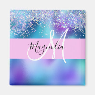 Aimant Glam Holographique Sirène Paillettes Étincelles Mo