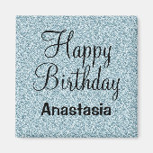 Aimant Glam Joyeux Anniversaire Bleu Parties scintillant (Devant)