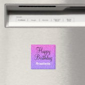 Aimant Glam Joyeux Anniversaire Ombre Violet Parties scin (In Situ (Lave-vaisselle))