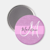 Aimant Glam Lilac Metallic rose Honeycomb Nom (Recto/Verso)