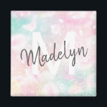 Aimant Glam Parties scintillant rose Pastel Motif fille<br><div class="desc">Personnalisez facilement ce joli motif de parties scintillant de livre rose avec votre nom et/ou monogramme personnalisés.</div>