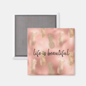 Aimant Glam Pink Gold Ananas (Recto/Verso)