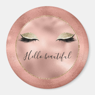 Aimant Glam rose or rose brillant noir cils
