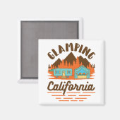 Aimant Glamping California Glamper Camping Femmes (Recto/Verso)