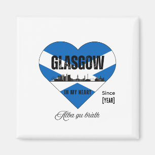 Aimant Glasgow Scotland Skyline Heart - Depuis [Année]