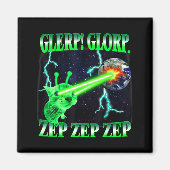 Aimant Glerp Glorp Funny Alien Cat Meme Gnarp Cat Silly A (Devant)