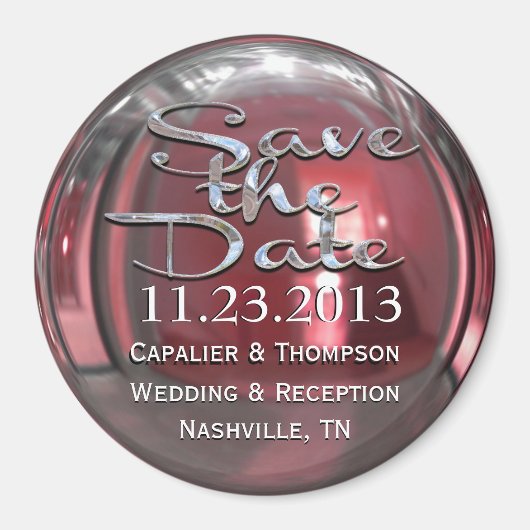 Aimant Glimmer Petal Enregistrer l'aimant de date (Devant)