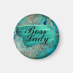 Aimant Glittery Aqua Peinture Strots Boss Lady
