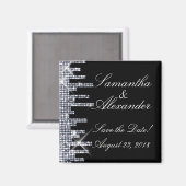 Aimant Glittery Black/Silver Glamor Enregistrer la date (Recto/Verso)