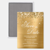 Aimant Glittery Gold Foil Enregistrer la date (Recto/Verso)