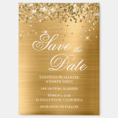 Aimant Glittery Gold Foil Enregistrer la date (Recto)