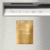 Aimant Glittery Gold Foil Enregistrer la date (In Situ (Lave-vaisselle))