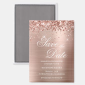 Aimant Glittery Rose Gold Foil Enregistrer la date (Recto/Verso)