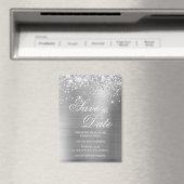 Aimant Glittery Silver Foil Enregistrer la date (In Situ (Lave-vaisselle))