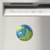 Aimant Globe 3d isolé sur arrière - plan blanc. Pôle Nord (In Situ (Lave-vaisselle))