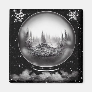Aimant Globe de paysage hivernal