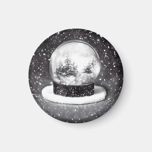 Aimant Globe des neiges d'hiver (Devant)