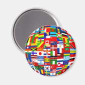 Aimant Globe du drapeau (Recto/Verso)