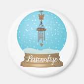 Aimant globe neigeux de papillon (Devant)