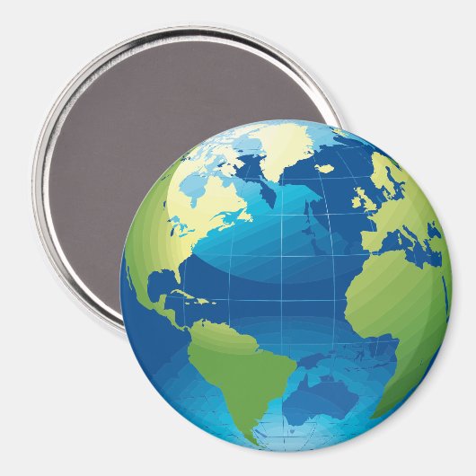 Aimant globe terrestre continent (Recto/Verso)