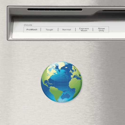Aimant globe terrestre continent (In Situ (Lave-vaisselle))