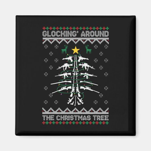 Aimant Glocking Around The Christmas Tree Ugly Christmas  (Devant)