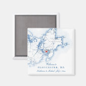 Aimant Gloucester Massachusetts Carte Mariage Faveur (Recto/Verso)