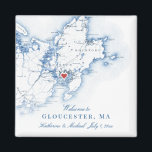 Aimant Gloucester Massachusetts Carte Mariage Faveur<br><div class="desc">Commande rapide et facile ! Ces magnets Gloucester, MA map sont parfaits pour accueillir vos invités hors de la ville avec des cadeaux de bienvenue, ou les customiser pour votre mariage. Que vous teniez le noeud à Cruiseport Goucester, Beauport Hotel, The Elks Bass Rocks ou au Hammond Castle Museum, cet...</div>
