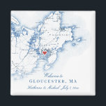 Aimant Gloucester Massachusetts Carte Mariage Faveur<br><div class="desc">Commande rapide et facile ! Ces magnets Gloucester, MA map sont parfaits pour accueillir vos invités hors de la ville avec des cadeaux de bienvenue, ou les customiser pour votre mariage. Que vous teniez le noeud à Cruiseport Goucester, Beauport Hotel, The Elks Bass Rocks ou au Hammond Castle Museum, cet...</div>