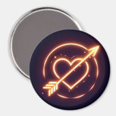 Aimant glowing image of a heart with cupid's arrow (Recto/Verso)