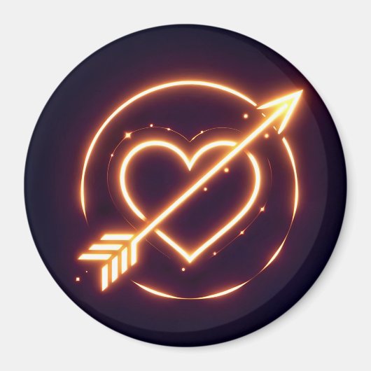 Aimant glowing image of a heart with cupid's arrow (Devant)