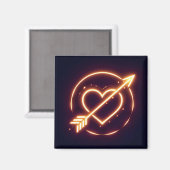 Aimant glowing image of a heart with cupid's arrow (Recto/Verso)