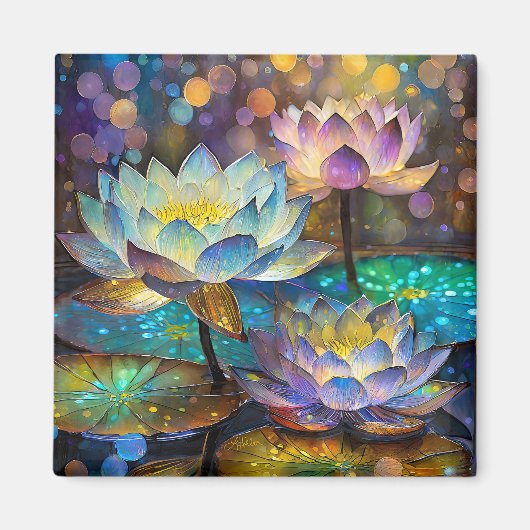 Aimant Glowing Lotus Flowers Trio (Devant)