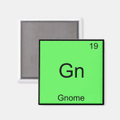 Aimant Gn - Gnome Funny Chimie Élément Symbole T-shirt (Recto/Verso)