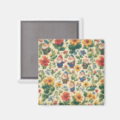 Aimant Gnome a flower motif design (Recto/Verso)
