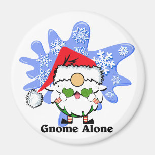 Aimant Gnome Alone Funny Christmas Movie Parodie Rouge Ve