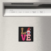 Aimant Gnome de l'amour Saint-Valentin Rouge Carreaux Buf (In Situ (Lave-vaisselle))