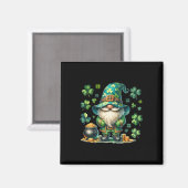 Aimant Gnome drôle de la Saint-Patrick avec pot de la Sai (Recto/Verso)