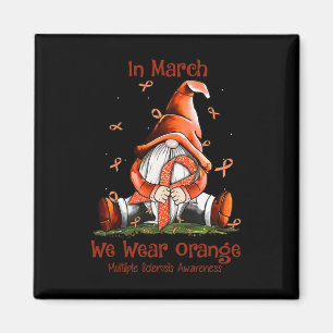 Aimant Gnome En Mars Nous Portons Orange Sclérose Multipl