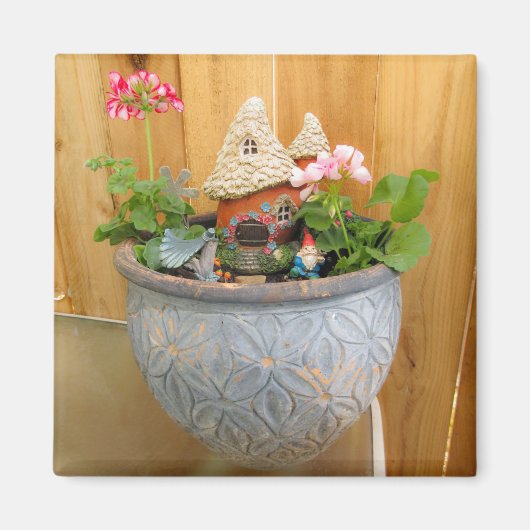 Aimant Gnome géranium 03 (Devant)