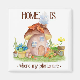 Aimant Gnome home champignon jardin plante fleurs