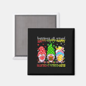 Aimant Gnome Joyeuse Saint-Valentin Saint-Patrick Pâques (Recto/Verso)