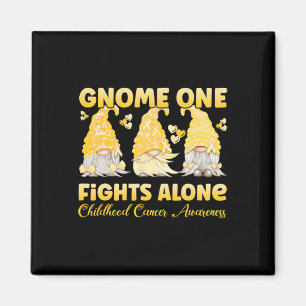 Aimant Gnome One combat seul Gold Chilhood Cancer Aware