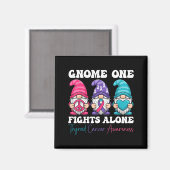 Aimant Gnome One Fights Alone - Christmas Thyroid Cancer (Recto/Verso)