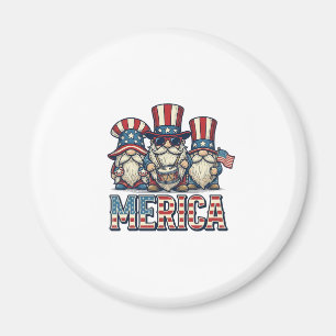 Aimant Gnome Patriote Merica Design Vectoriel Vintage_1