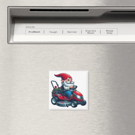 Aimant Gnome sur l'équitation tondeuse de pelouse avec pa (In Situ (Lave-vaisselle))
