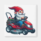 Aimant Gnome sur l'équitation tondeuse de pelouse avec pa (Devant)